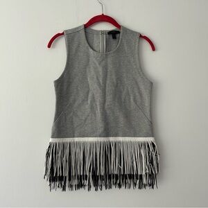J. Crew |Heather Gray Sleeveless Top with Fringe sz XS